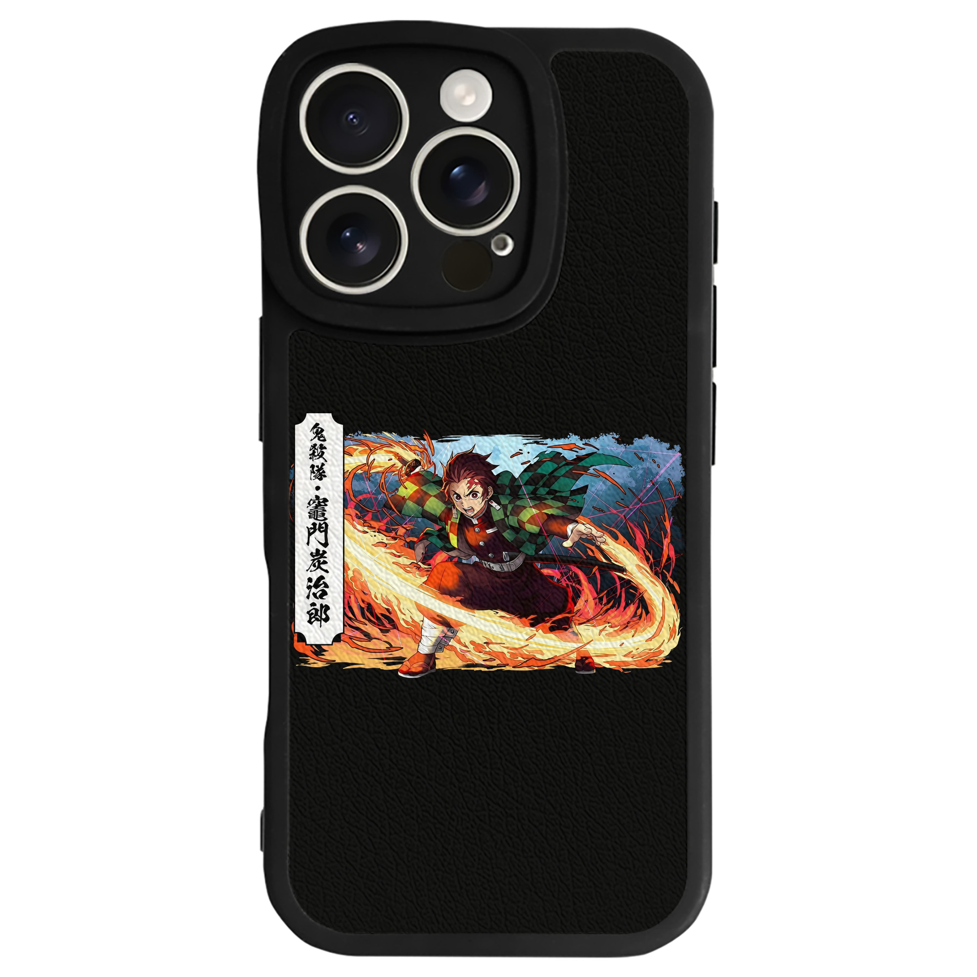 （画像用） 鬼滅の刃 竈門 炭治郎／かまど たんじろう Kamado Tanjirou 【iPhone 16シリーズ対応】シリコンスマホケース（レザー調） 材質：シリコン